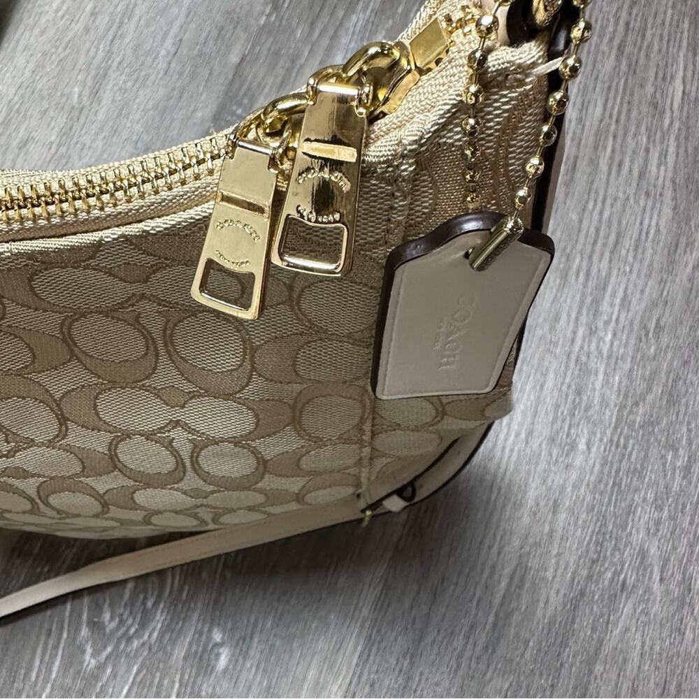 Coach Hobo Khaki Chalk Signature C Crossbody Bag - image 6